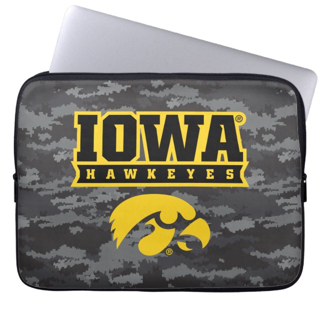 Iowa Hawkeyes | Camouflage Laptop Sleeve (Front)