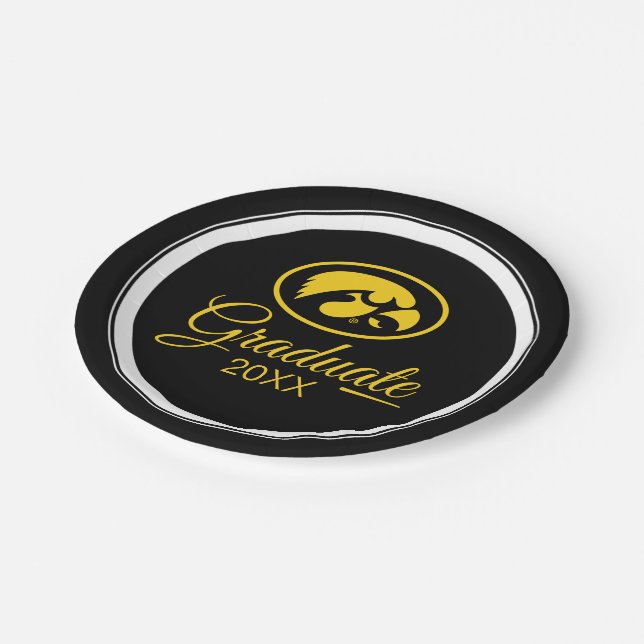 Iowa Hawkeyes Graduation Paper Plates (Angled)