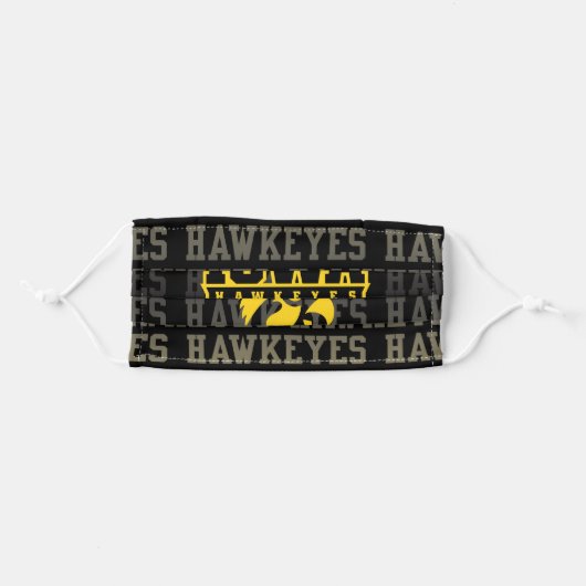 Iowa Hawkeyes | Hawkeye Pattern Adult Cloth Face Mask (Front, Folded)