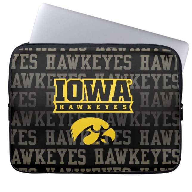 Iowa Hawkeyes | Hawkeye Pattern Laptop Sleeve (Front)
