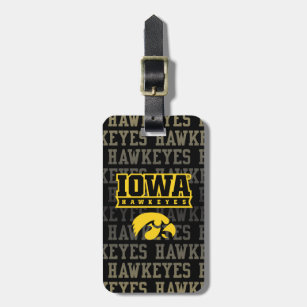 Iowa Hawkeyes   Hawkeye Pattern Luggage Tag