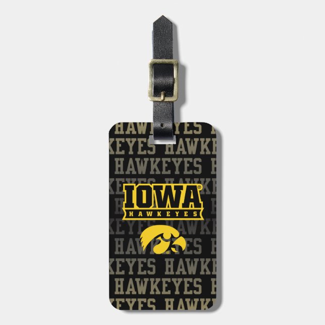 Iowa Hawkeyes | Hawkeye Pattern Luggage Tag (Front Vertical)