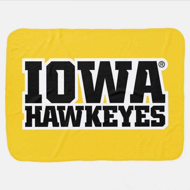 Iowa Hawkeyes Logotype Baby Blanket (Horizontal)