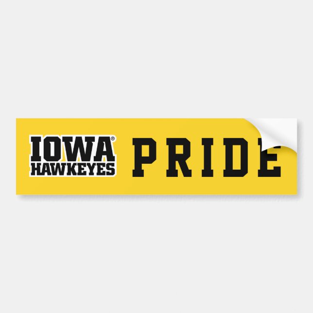 Iowa Hawkeyes Logotype Bumper Sticker (Front)