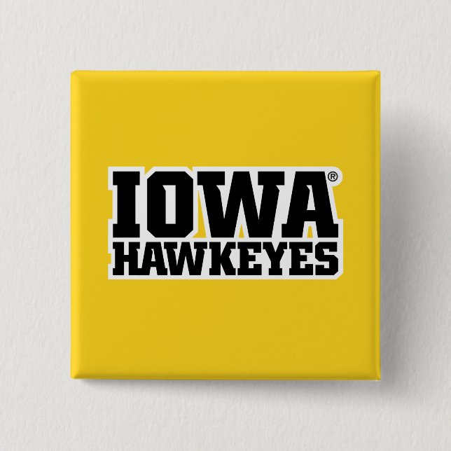 Iowa Hawkeyes Logotype Button (Front)