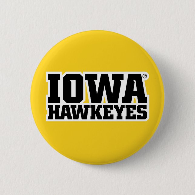 Iowa Hawkeyes Logotype Button (Front)