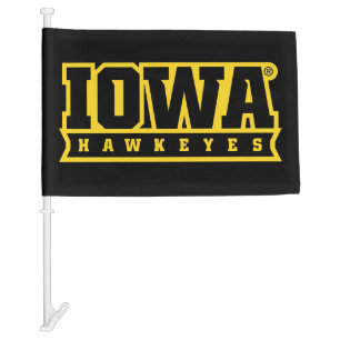 Iowa Hawkeyes Logotype Car Flag