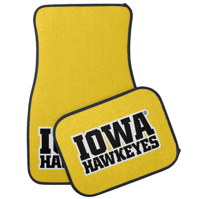 Iowa Hawkeyes Logotype Car Floor Mat (Set)