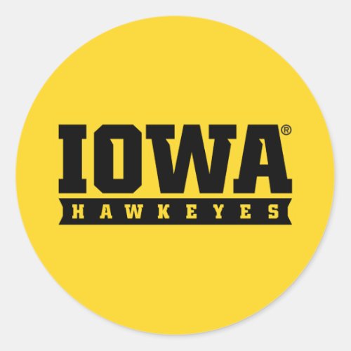 Iowa Hawkeyes Logotype Classic Round Sticker
