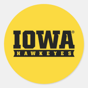 Iowa Hawkeyes Logotype Classic Round Sticker