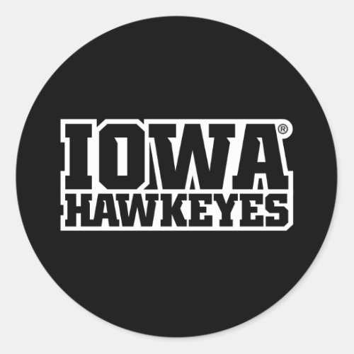 Iowa Hawkeyes Logotype Classic Round Sticker