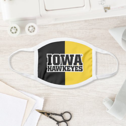 Iowa Hawkeyes Logotype Colorblock Face Mask