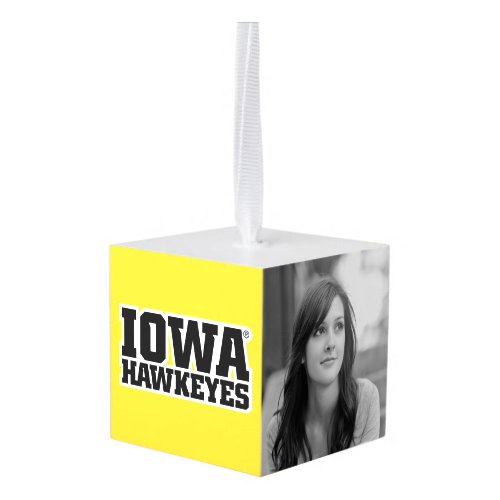 Iowa Hawkeyes Logotype Cube Ornament