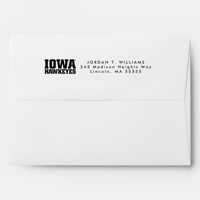 Iowa Hawkeyes Logotype Envelope (Back (Top Flap))