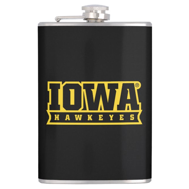 Iowa Hawkeyes Logotype Flask (Front)