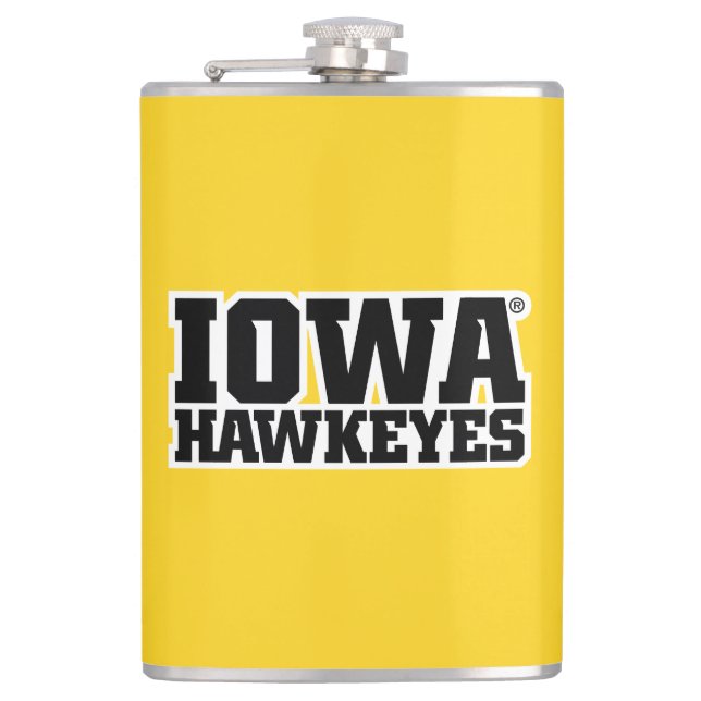 Iowa Hawkeyes Logotype Flask (Front)