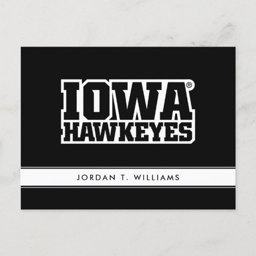 Iowa Hawkeyes Logotype Invitation Postcard
