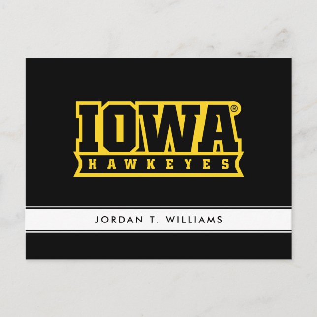 Iowa Hawkeyes Logotype Invitation Postcard (Front)