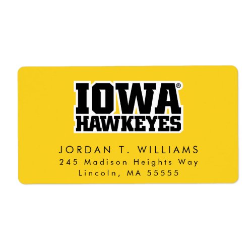 Iowa Hawkeyes Logotype Label