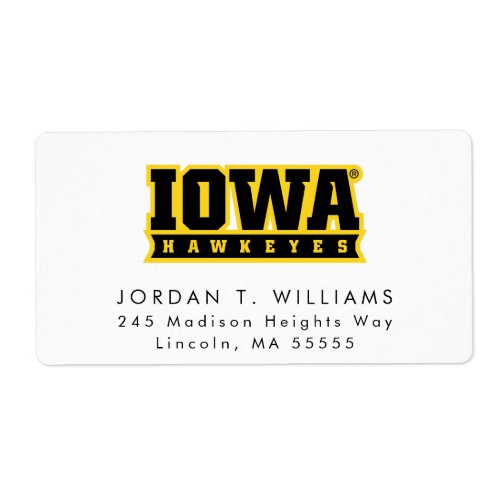 Iowa Hawkeyes Logotype Label