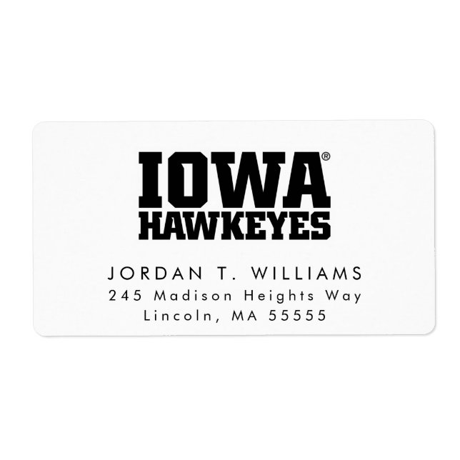 Iowa Hawkeyes Logotype Label (Front)
