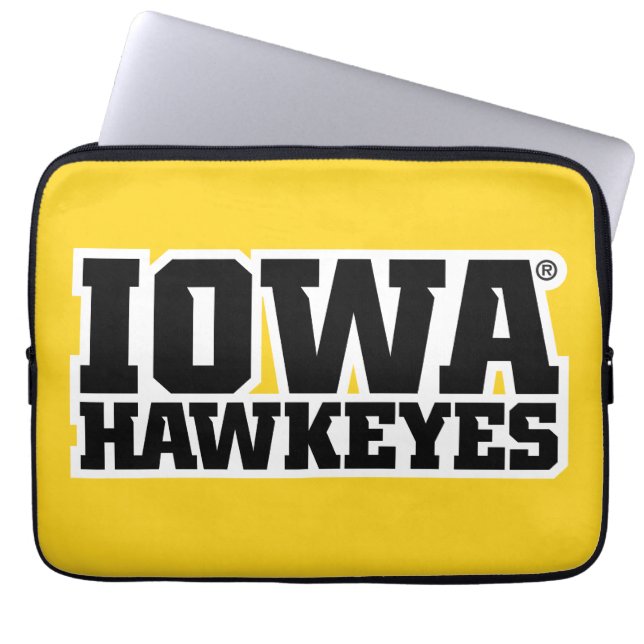 Iowa Hawkeyes Logotype Laptop Sleeve (Front)