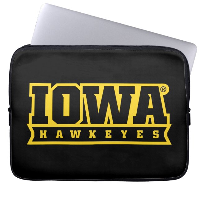 Iowa Hawkeyes Logotype Laptop Sleeve (Front)