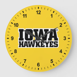 Iowa Hawkeyes Logotype Large Clock