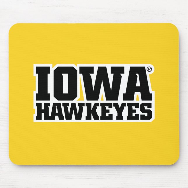 Iowa Hawkeyes Logotype Mouse Pad (Front)