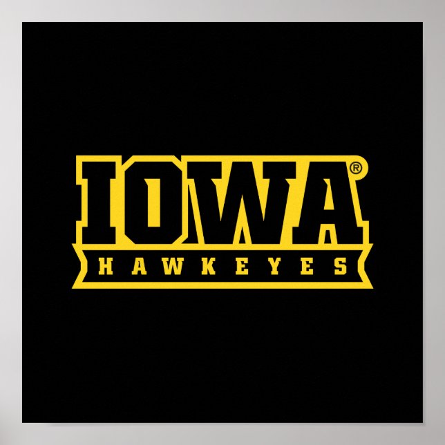 Iowa Hawkeyes Logotype Poster (Front)