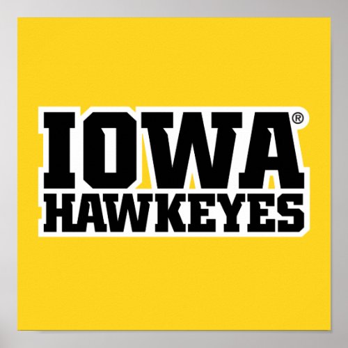 Iowa Hawkeyes Logotype Poster