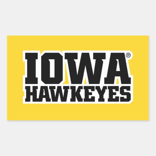Iowa Hawkeyes Logotype Rectangular Sticker