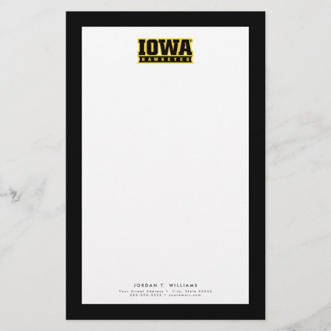 Iowa Hawkeyes Logotype Stationery (Front)