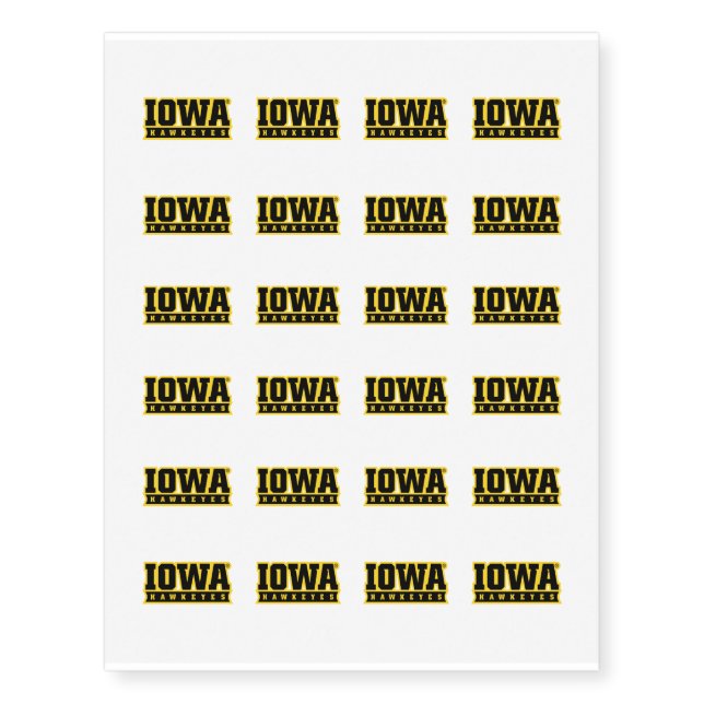 Iowa Hawkeyes Logotype Temporary Tattoos (Front)