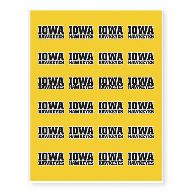 Iowa Hawkeyes Logotype Temporary Tattoos (Front)