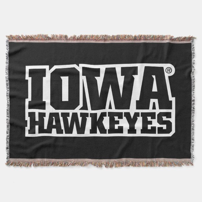 Iowa Hawkeyes Logotype Throw Blanket (Front)