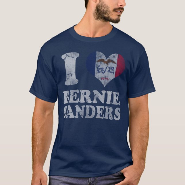 Iowa Heart Bernie Sanders 2016 T-Shirt (Front)