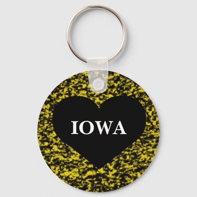 Iowa Heart Yellow Keychain (Front)