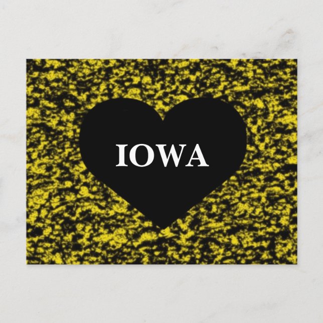 Iowa Heart Yellow Postcard (Front)