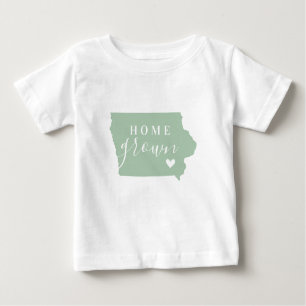 Iowa Home Grown Editable Colors State Map Baby T-Shirt