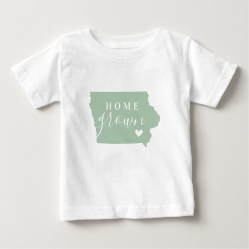Iowa Home Grown  Editable Colors State Map Baby T_Shirt