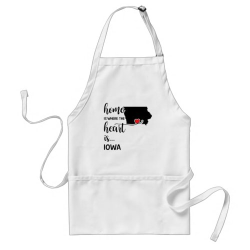 Iowa home is where the heart is adult apron