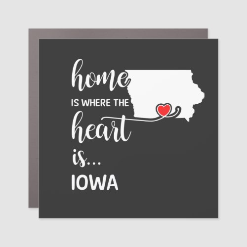 Iowa home is where the heart is car magnet