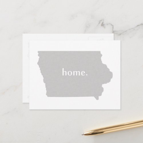 Iowa home silhouette state map postcard