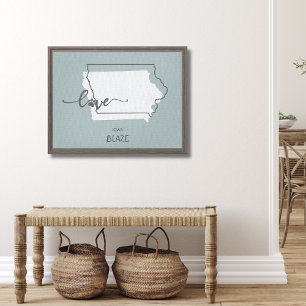 Iowa Home State Dog Lover Canvas Print