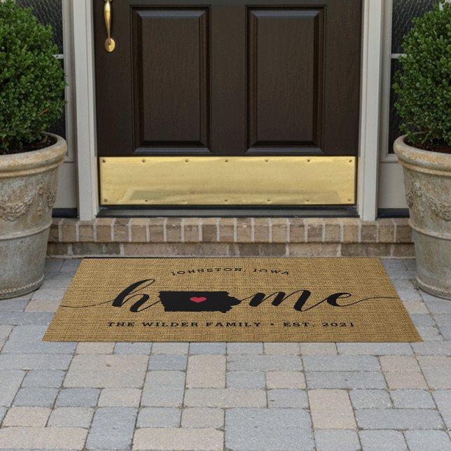 Iowa Home State Personalized Doormat (Creator Uploaded)