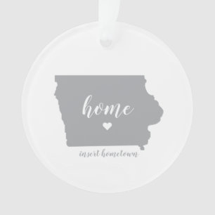 Iowa Hometown Personalized Ornament