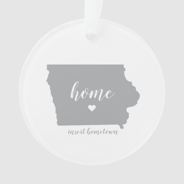 Iowa Hometown Personalized Ornament (Front)