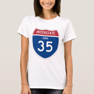 Iowa IA I-35 Interstate Highway Shield - T-Shirt