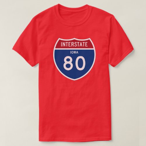 Iowa IA I_80 Interstate Highway Shield _ T_Shirt